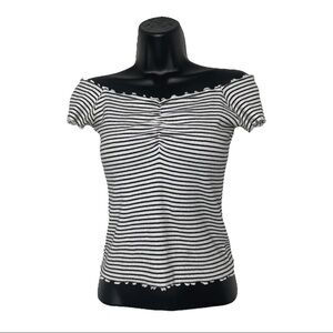 Hollister Striped Cropped Ruffle Top